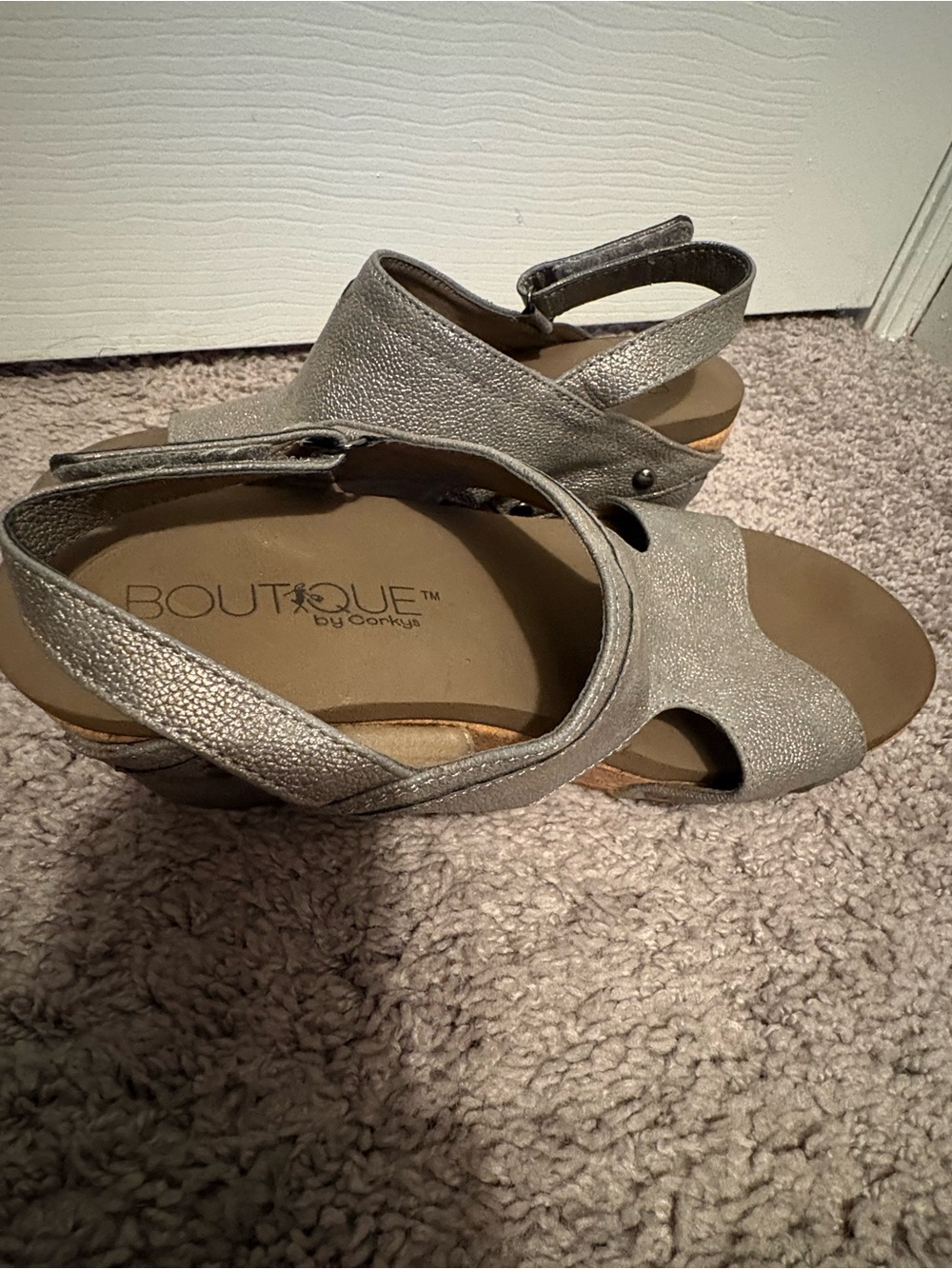 Boutique by Corkys Silver Metallic Wedge Sandals